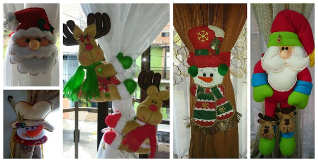  sujeta cortinas navideño