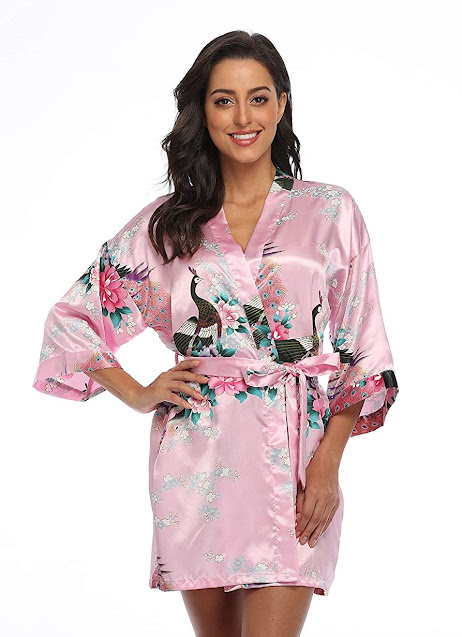 Women's Pink Satin Robes