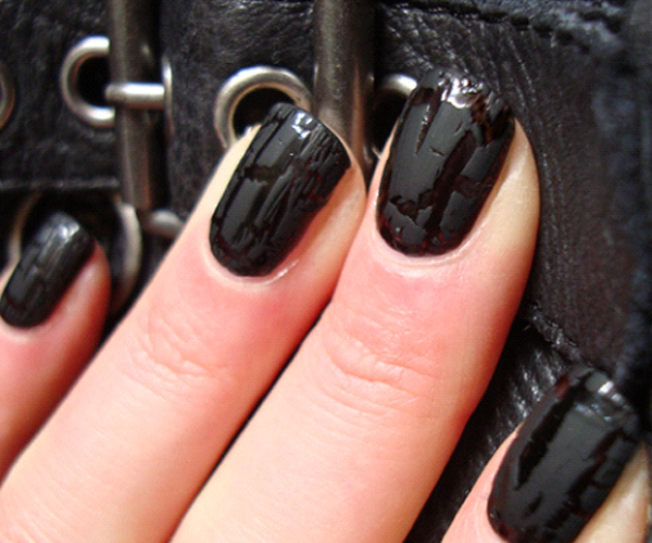 Black leather nails