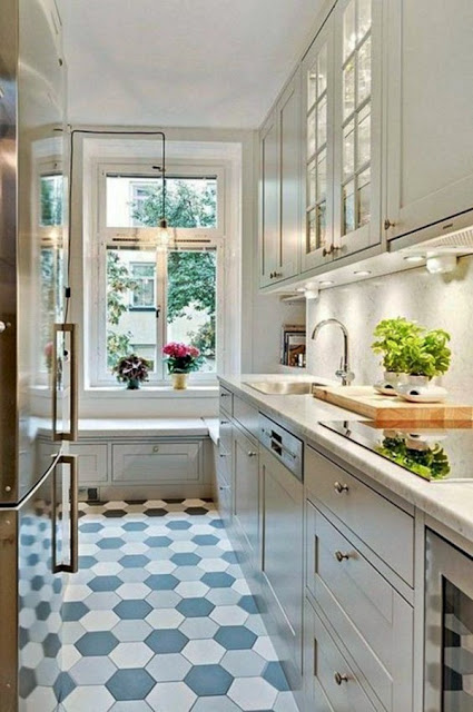 beautiful floor tile small kitchen ideas