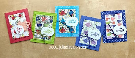 Stampin' Up! Quick & Easy Tea Boutique Cards ~ Featuring New In Colors ~ www.juliedavison.com #stampinup