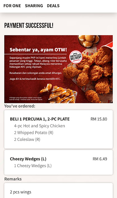 Buy 1 Free 1 KFC Snack Plate