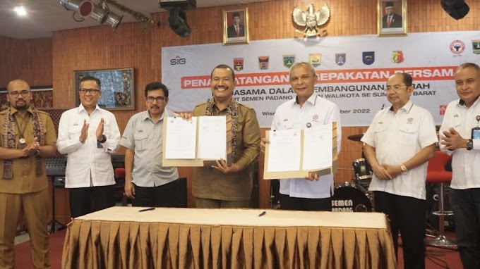 Percepat Pembangunan dan Rekonsiliasi, Wawako Mardison Mahyuddin Tandatangani MoU Dengan PT.Semen Padang