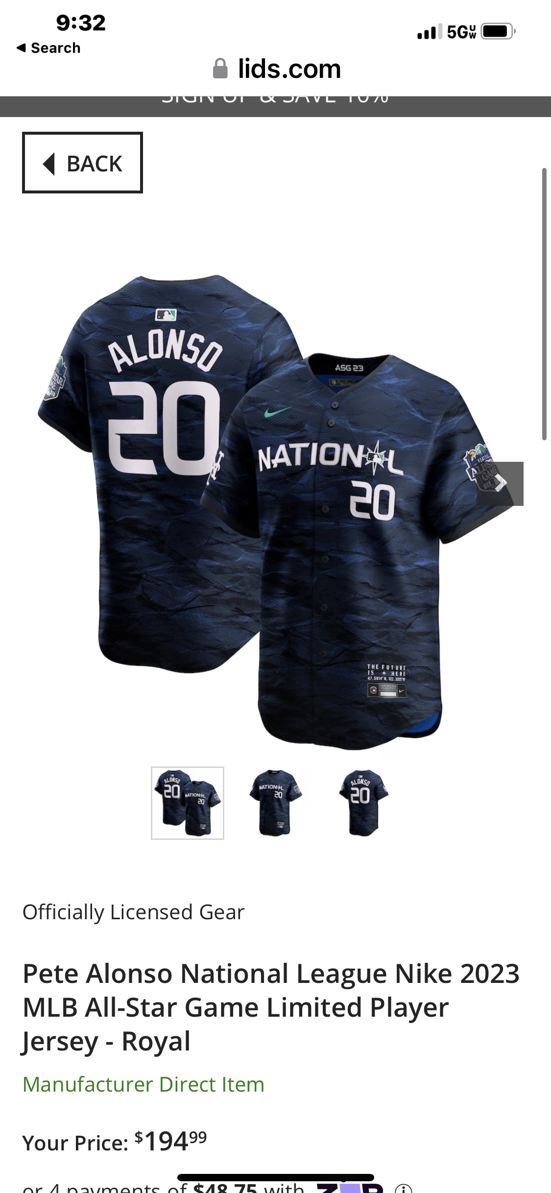 pete alonso all star game jersey