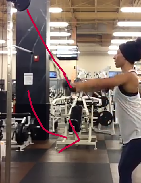 How to standing lat pushdown cable machine