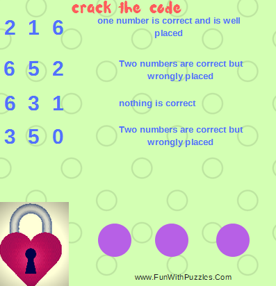 Crack the 3 digit Code Puzzle