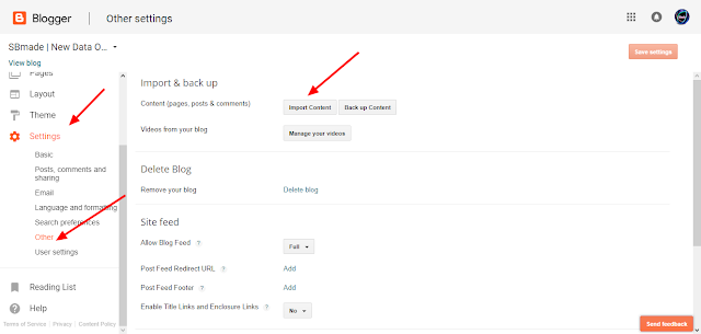 Import Blogger Blog Content