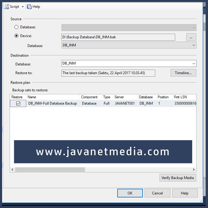 Cara Backup dan Restore Database SQL Server