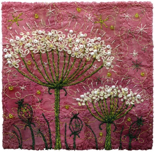 textile art,  beautiful embroidery by Kristen Chursinoff