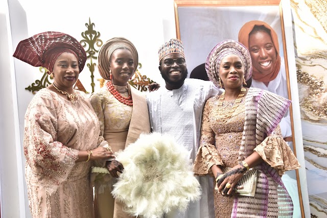 CELEBRITY LADIES STORM MODELE SARAFA YUSUF SON'S WEDDING