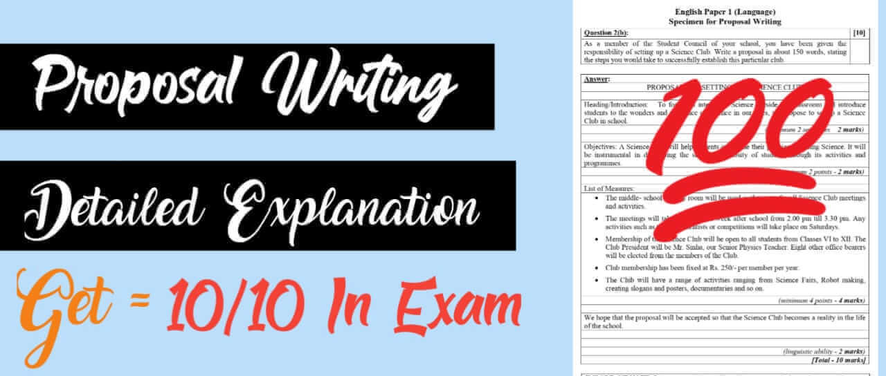 ISC Class 11 & 12 Proposal Writing Specimen - Examples, Sample (Score