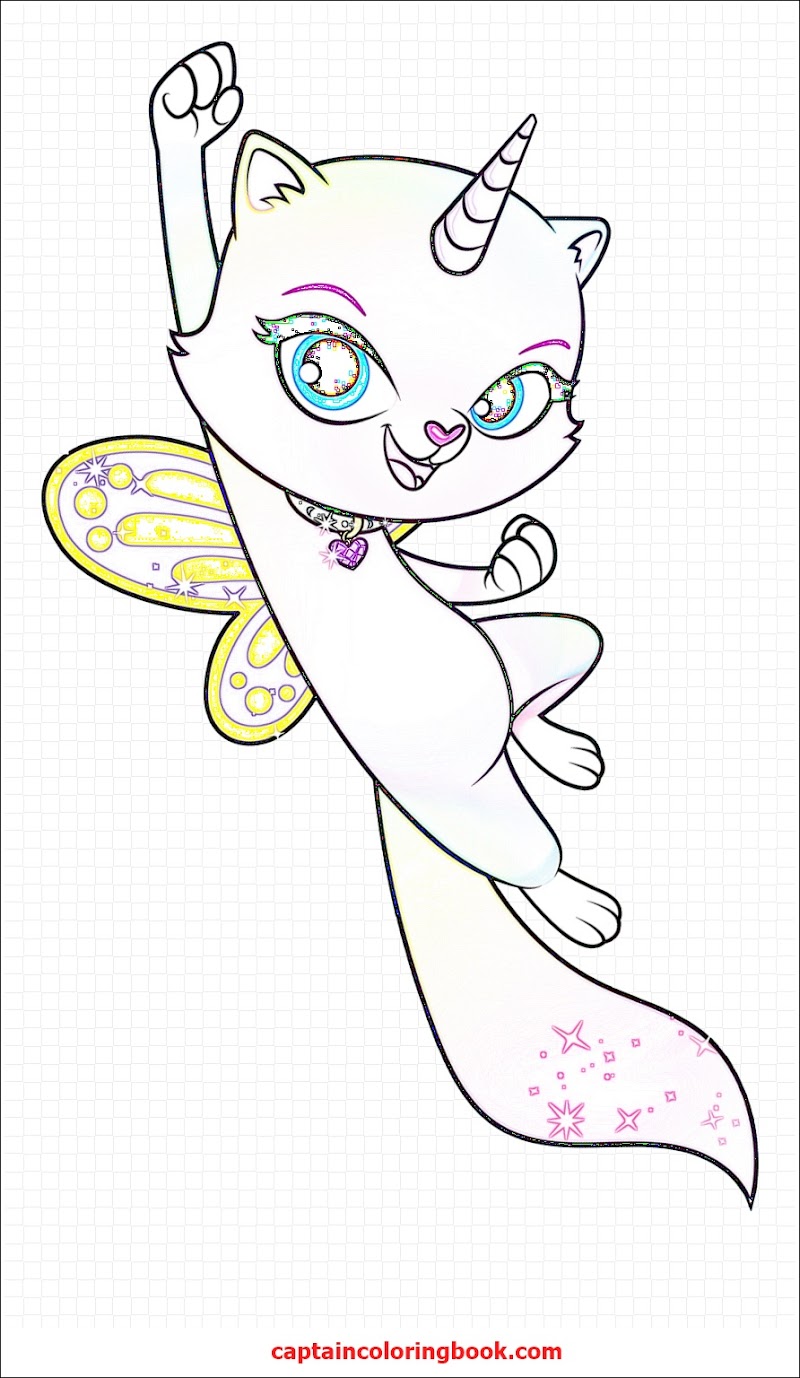 Popular Ideas 18+ Rainbow Butterfly Unicorn Kitty Coloring Page