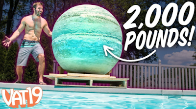 we create the world's biggest bath bomb an Dropped Into a Pool