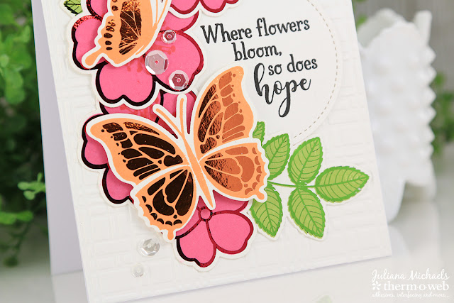 Hope Card by Juliana Michaels featuring Therm O Web Gina K Designs Butterfly Wishes Stamp and Die Set and coordinating Butterfly Wishes Foil Mates