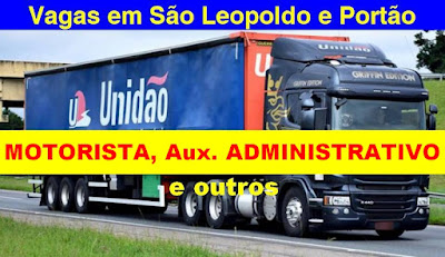 Unidão Transportes abre vagas para Ass. Administrativo, Manutenção e Motorista em São Leopoldo e Portão e região