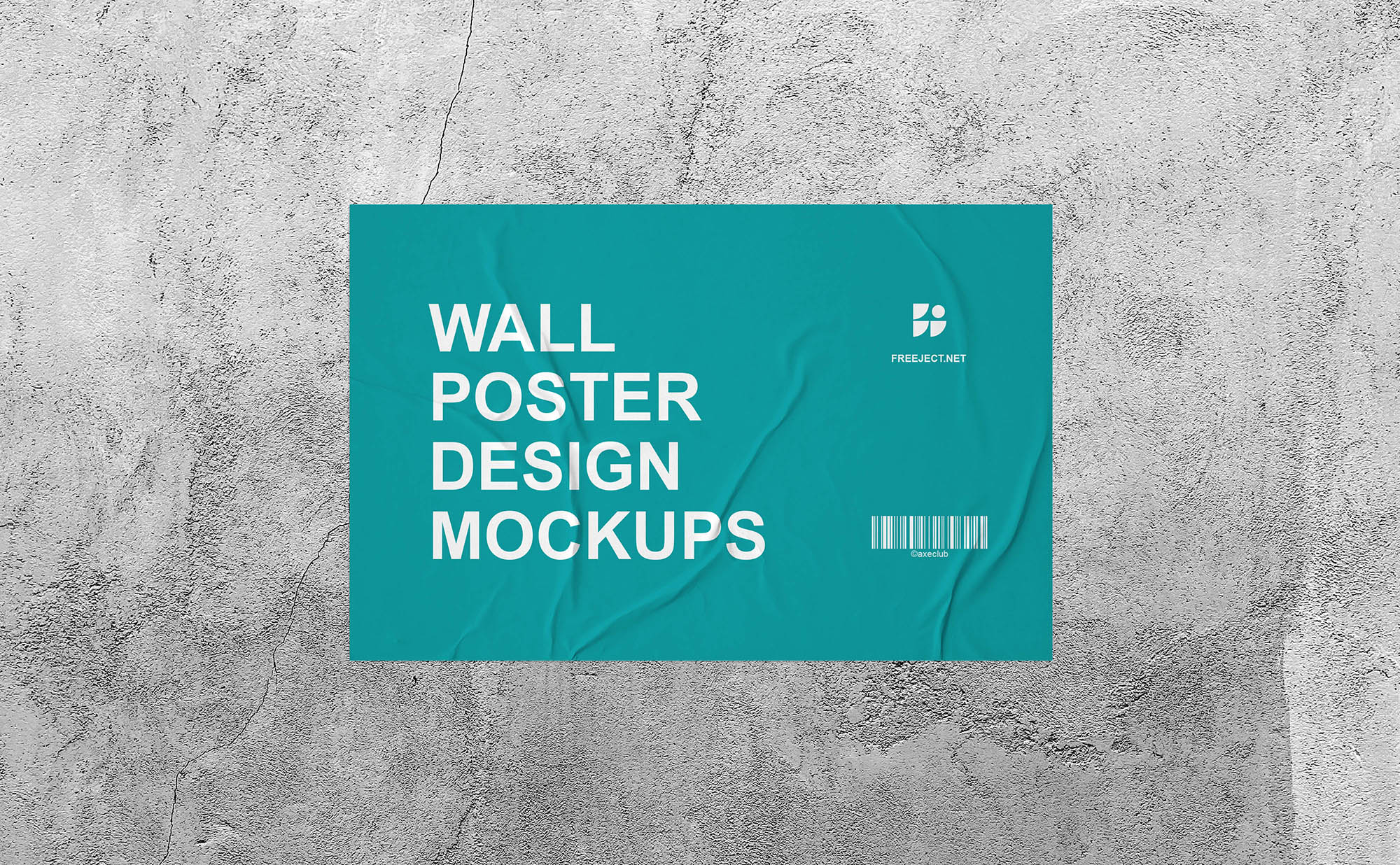Download Free Download 3 Wall Glued Poster Design Mockups