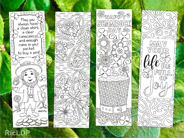 st patricks day coloring bookmarks