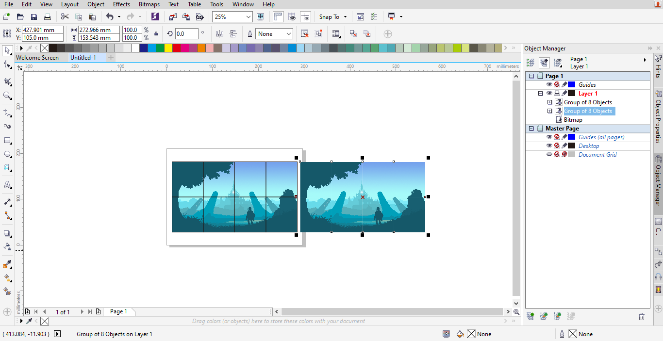 Cara Memotong Gambar Menjadi Beberapa Bagian di Corel Draw | Infotechku