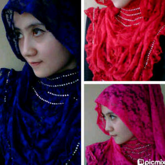 Jilbab Syria Brokat