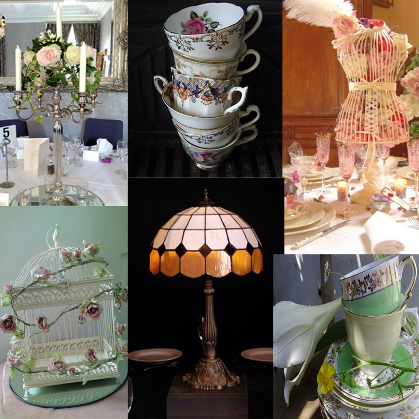 vintage wedding table centrepieces