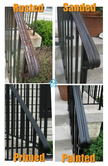 how to effectively remove rust from metal railing