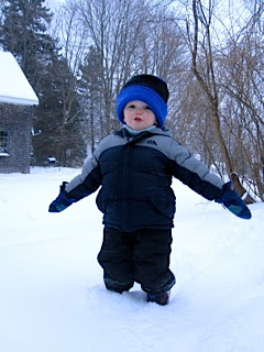 child's knitted cap and nylon jacket