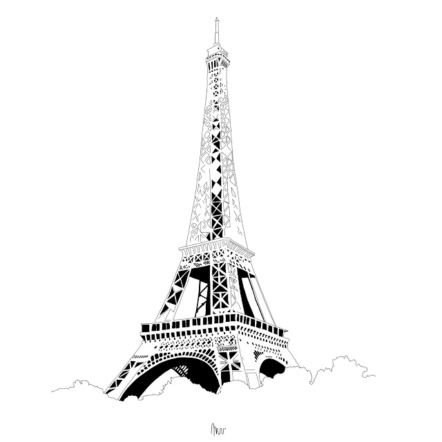 illustration, dessin, margaux valluet, Le Bon Marché, Le Bon Marché Rive Gauche, le bon marché, le bon marché rive gauche, exposition Paris, exposition paris, exposition de rentrée, 2016, dessin, tour eiffel, eiffel tower, drawing, paris 2016, paris, france, 