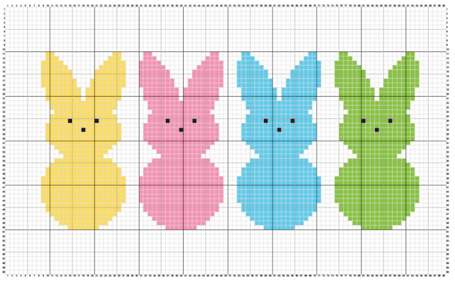 Easter Bunnies - free cross stitch pattern