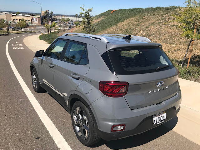 Rear 3/4 view of 2020 Hyundai Venue SEL