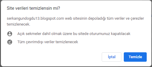 Google Chrome'da Önbelleği, Çerezleri ve Tarama Geçmişini Temizleme