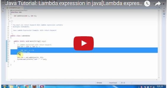 JAVA EE: Java Tutorial: Lambda expression in java[Lambda expression ...