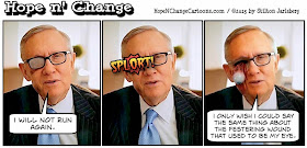 obama, obama jokes, political, humor, cartoon, conservative, hope n' change, hope and change, stilton jarlsberg, harry reid, retirement, injury, senate