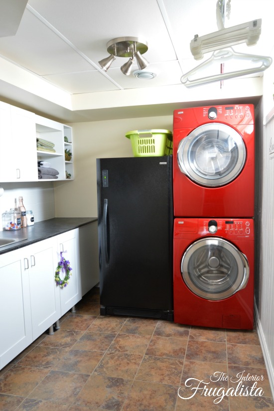 Basement Laundry Room Makeover Two after fixing design mistakes by improving the function of the room.