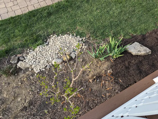 River Rock to Control Downspout Erosion