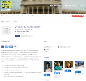 Travel Blogging as a profession on Social Media Week, Bangalore