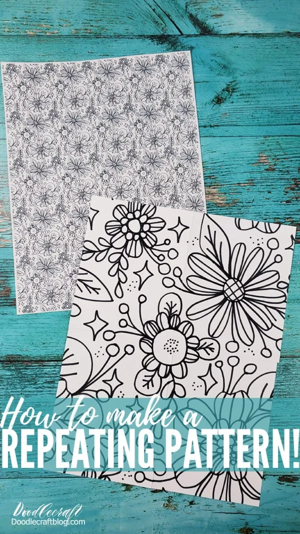 How to Make Repeating Pattern Designs!  Learn how to easily make seamless repeating pattern designs using just a few simple supplies.     This fun papercraft project is perfect for making wallpaper backgrounds for the phone, your own design on fabric, vinyl, Valentines or printables or just for fun!