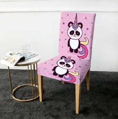 Panda Cartoon Rainbow Chair Cover