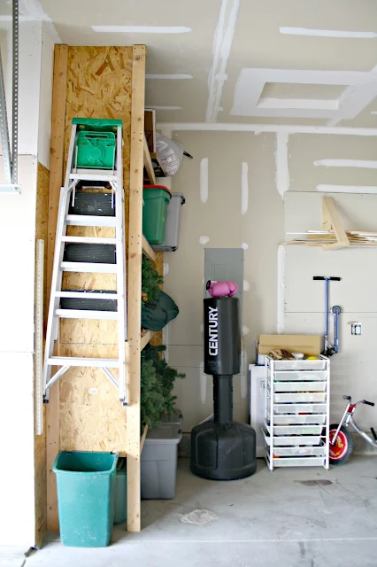 Floor to ceiling storage in garage