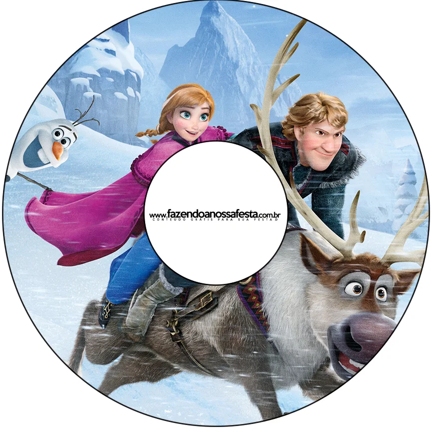 Etiqueta para CDs de Fiestas de Frozen. 