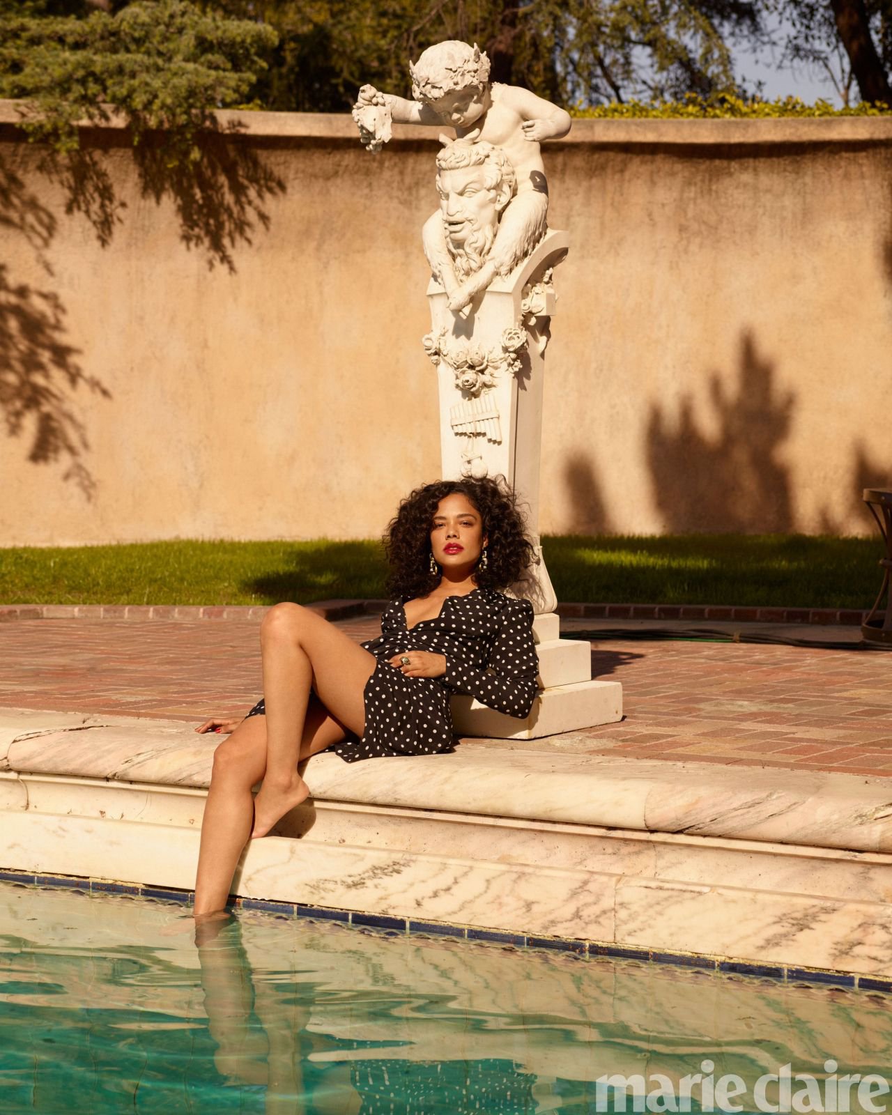 Tessa Thompson beautiful fashion model photo shoot for Marie Claire Magazine July 2019