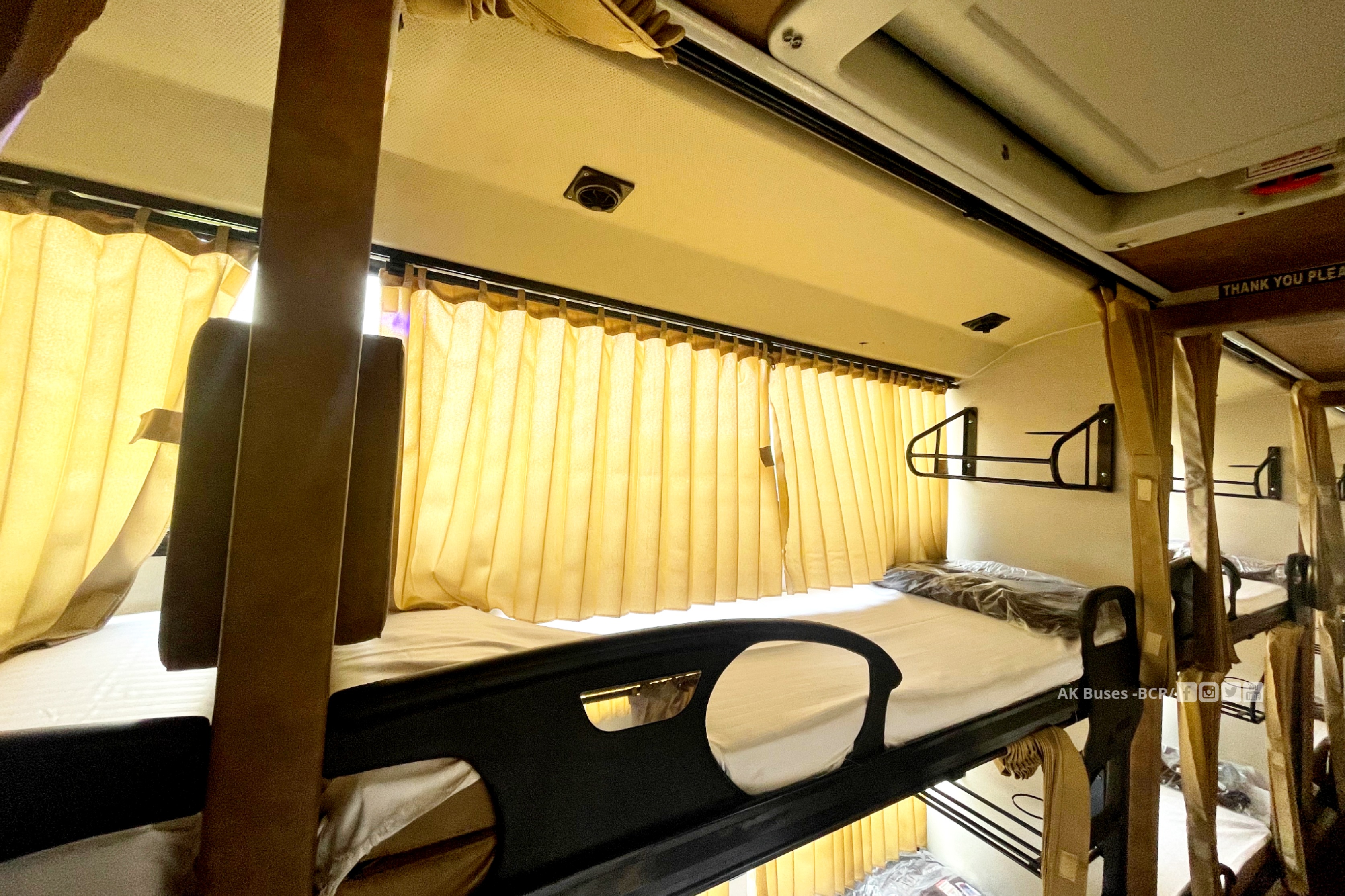 Dada Brothers New Eicher MG Gliderz Executive Sleeper Bus interior single sleeper berth