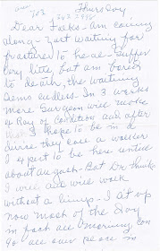 letter from retired former teacher to her brother describing her recuperation from a fall causing fracture to her hip
