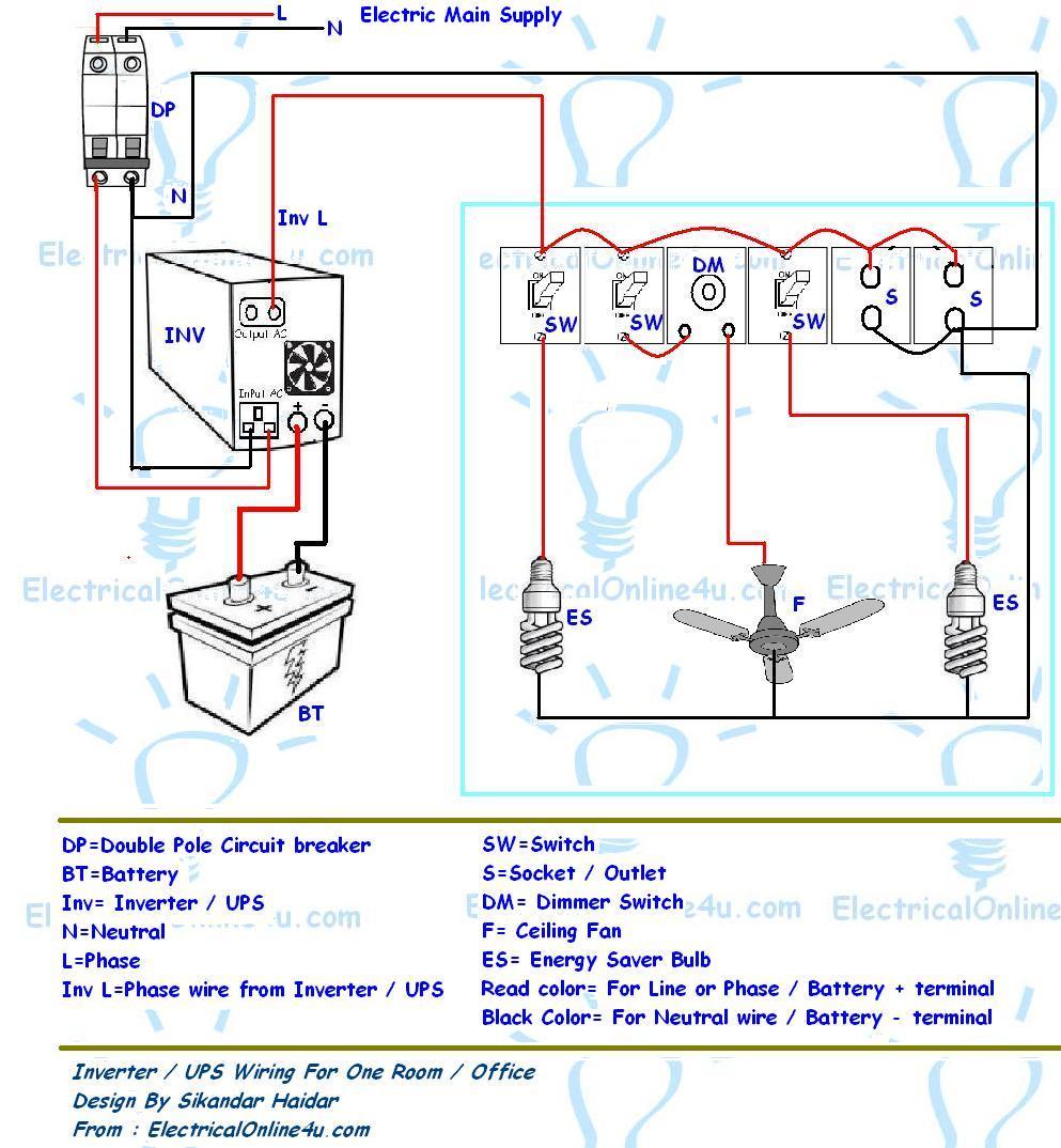 House Wiring Diagram With Inverter Connection | Home Wiring and Electrical Diagram