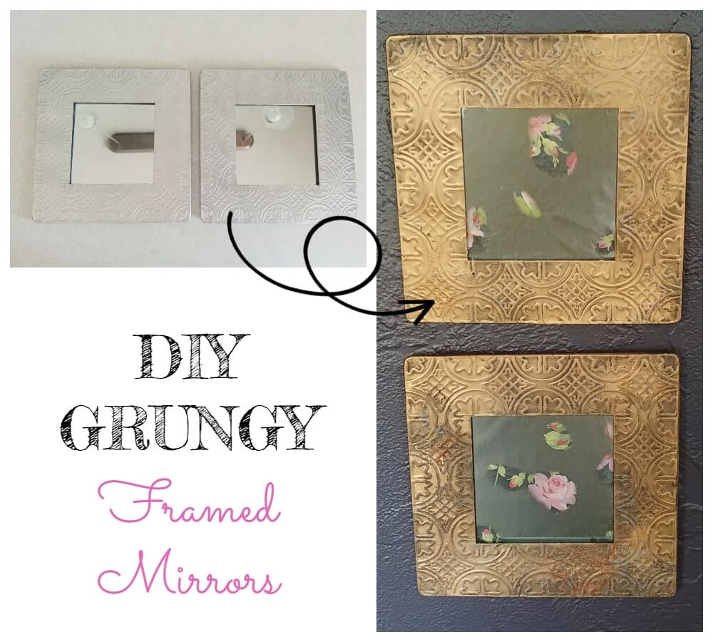 DIY Grungy Framed Mirrors - Thrift Shop Flip