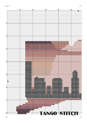 Connecticut state map skyline silhouette cross stitch - Tango Stitch