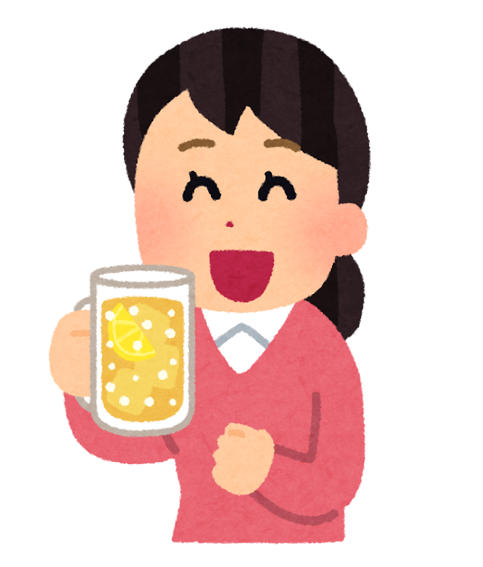 ハイボールを飲む人のイラスト 女性 かわいいフリー素材集 いらすとや