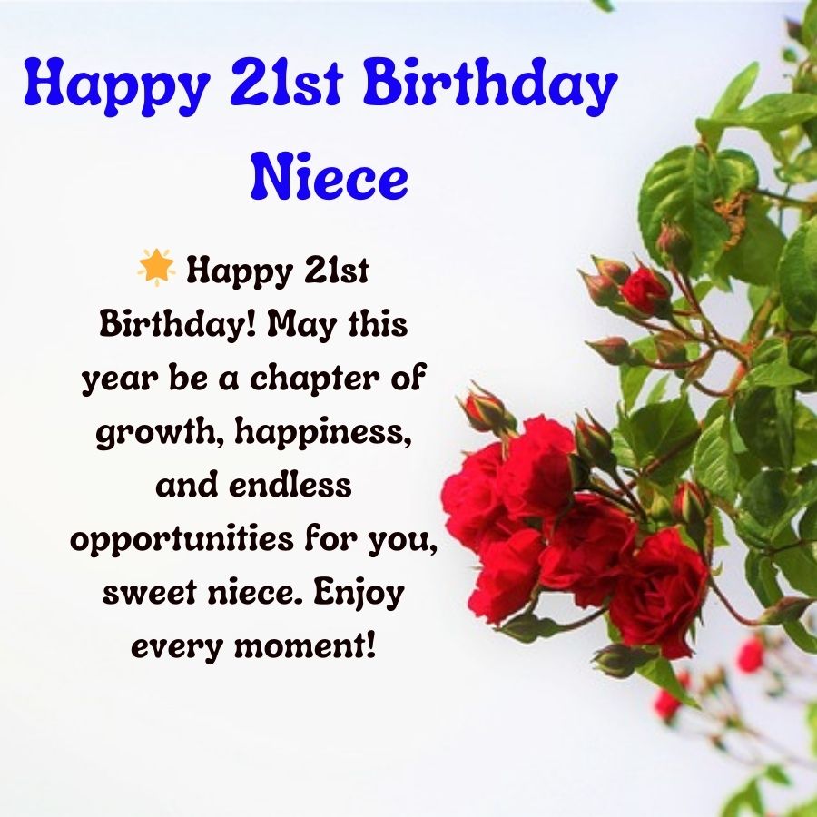 Happy 21st Birthday Images With Wishes, Blessings and Quotes to Niece