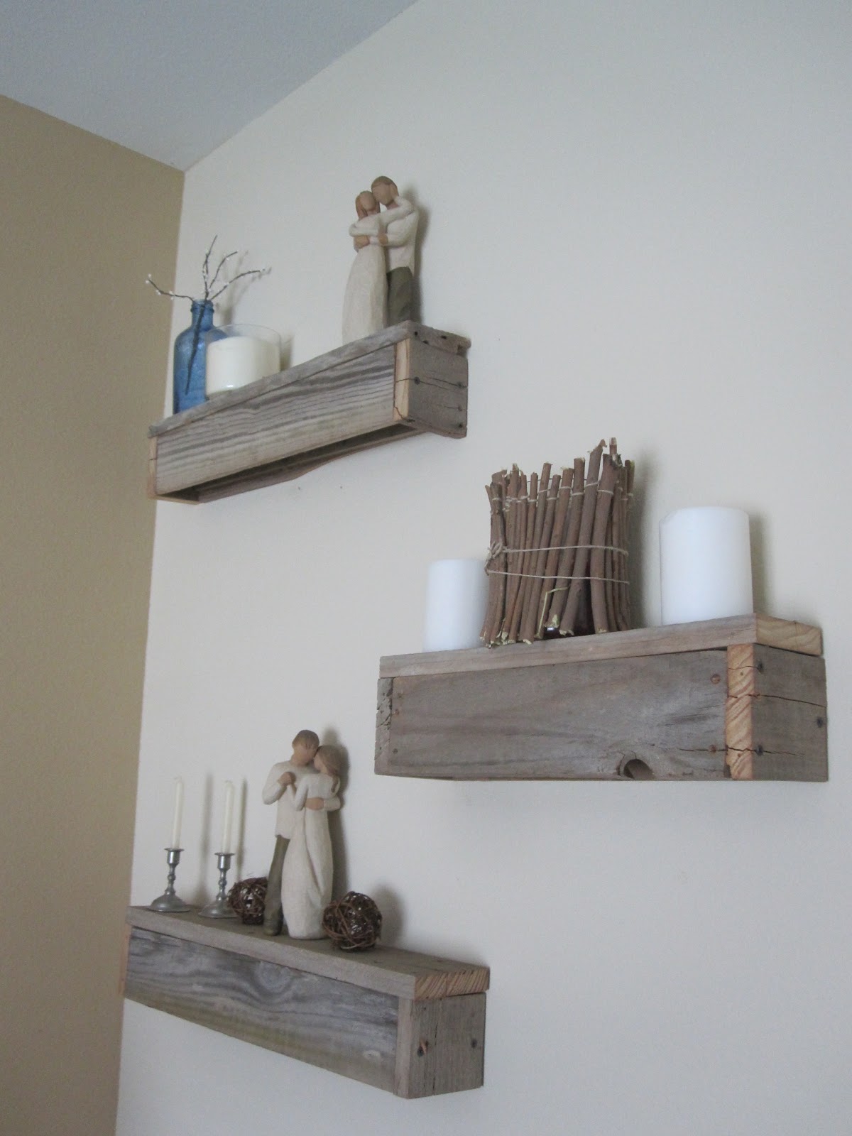 the shelf was more my idea. I just wanted it to look rustic and  title=