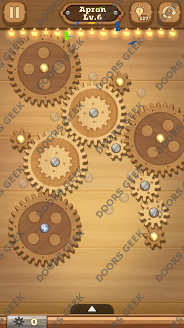 Fix it: Gear Puzzle [Apron] Level 6 Solution, Cheats, Walkthrough for Android, iPhone, iPad and iPod