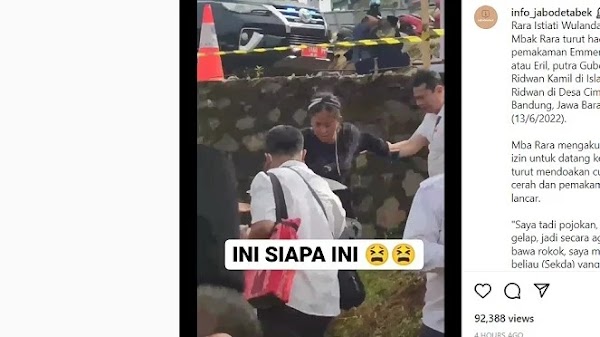 Penampakan Rara Pawang Hujan Terpleset di Area Pemakaman Eril